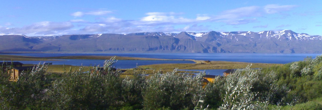 the cottages in Husavik Iceland have stunning view of the mountains and sea